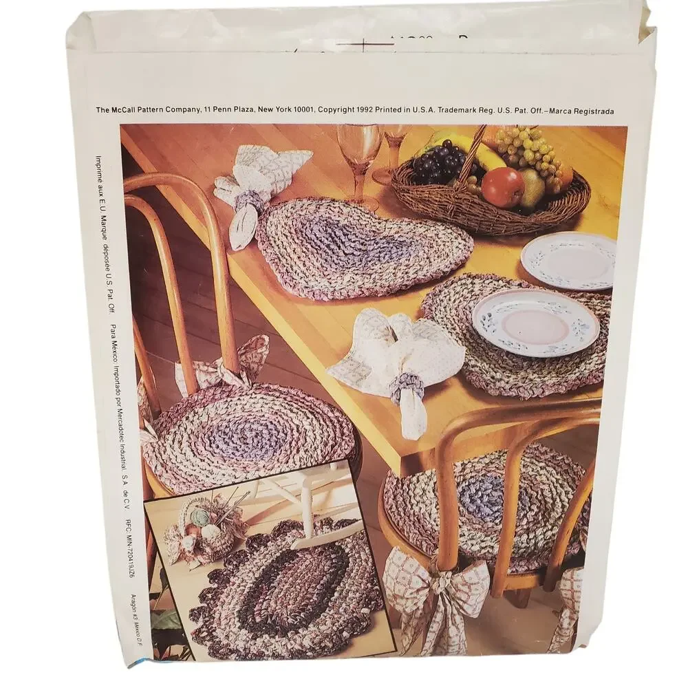McCALLS Crafts Rags to Riches Basket Placemat Vintage Sewing UNCUT 80s 90s 768